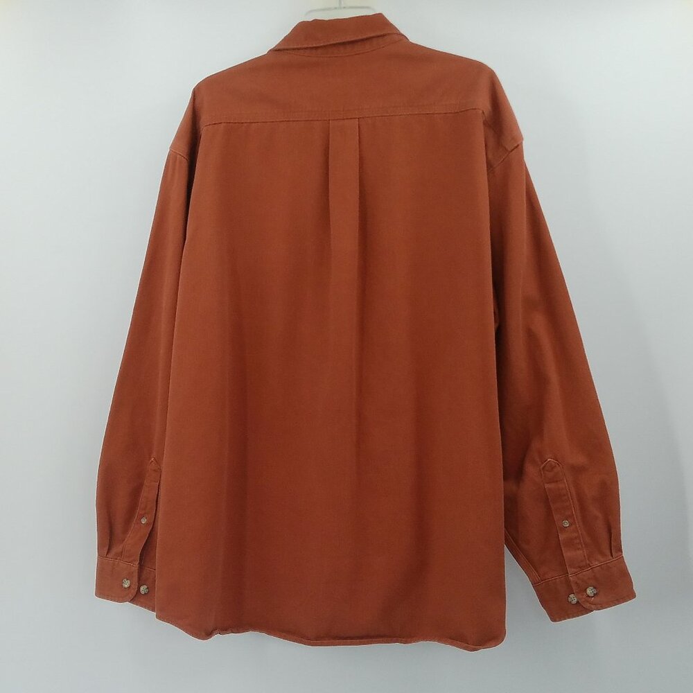 Vintage Carhartt Button Down Shirt Men's 2XL Rust Brown Long Sleeve Heavyweight - Picture 5 of 9